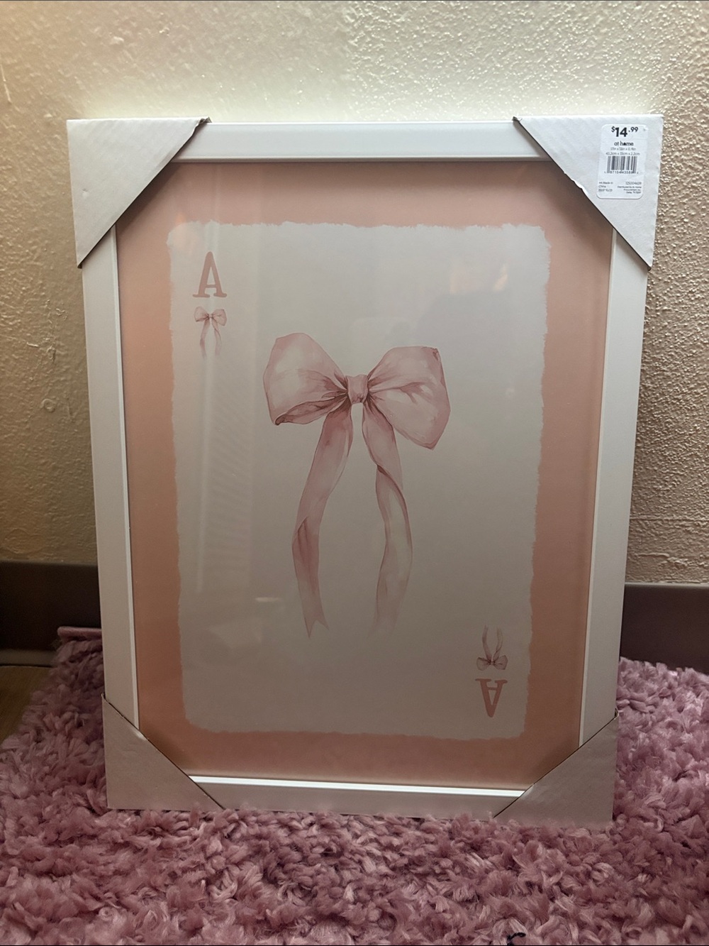 Pink Bow Wall Art Print